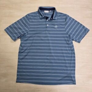 KJUS Mens Golf Polo Shirt Blue White Stripe UPF 50+ Size XL Comfort Fit
